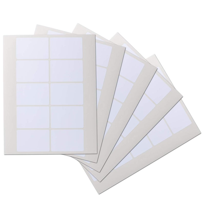 Crinklee Waterproof Essential Oil Labels, 50 Rectangles, 3x2 Inches, Rounded Corners, Oil Proof, Highly Durable, Strong Glue - Image 1